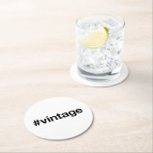 VINTAG Hashtag Runder Pappuntersetzer (Vor Ort)