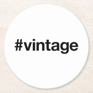 VINTAG Hashtag Runder Pappuntersetzer