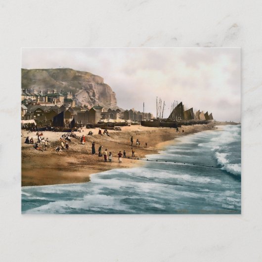 Vintag Hastings Sussex England Postkarte (Vorderseite)