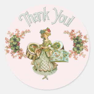 Vintag Hat Box Lady Danke Stickers
