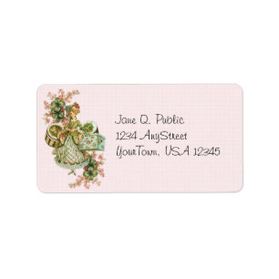 Vintag Hat Box Lady Lovely Day Address Label Adressaufkleber