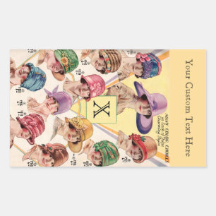 Vintag Hats Aufkleber für benutzerdefinierte Monog