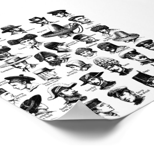 Vintag Hats Poster (Ecke)