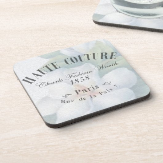 Vintag Haute Couture Fashion Design Getränkeuntersetzer (Linke Seite)