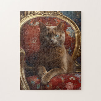 Vintag Havana Cat Portrait Regal Malerei Puzzle