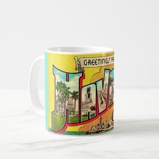 Vintag Havana Kuba Postcard Tasse (Vorderseite Links)