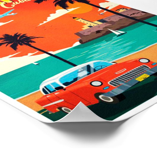 Vintag Havana Kuba Poster (Ecke)