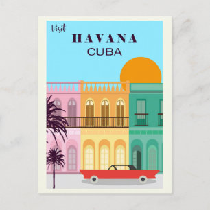 Vintag Havana Kuba Postkarte