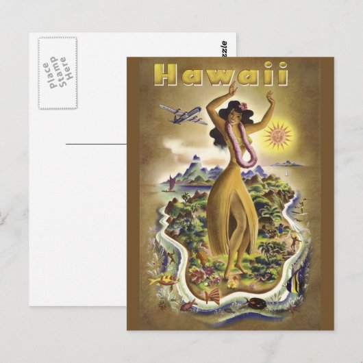 Vintag Hawaii 2 Postkarte (Vorne/Hinten)