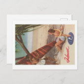Vintag Hawaii Beach Postcard Postkarte (Vorne/Hinten)