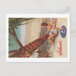 Vintag Hawaii Beach Postcard Postkarte