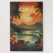 Vintag Hawaii Beach Travel Art Puzzle (Vertikal)