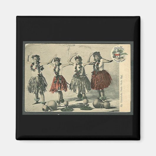 Vintag Hawaii Hula Dancers Magnet (Vorne)
