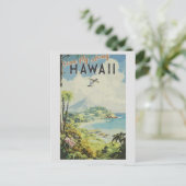 Vintag Hawaii Island Retro Travel Postkarte (Stehend Vorderseite)