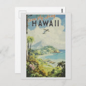Vintag Hawaii Island Retro Travel Postkarte (Vorne/Hinten)