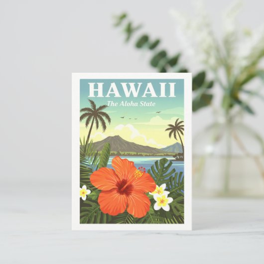 Vintag Hawaii Postkarte (Stehend Vorderseite)