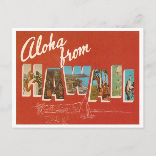 Vintag Hawaii Postkarte (Vorderseite)