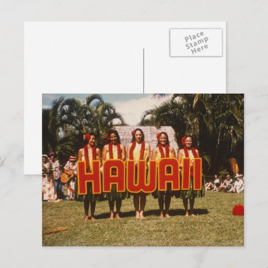 Vintag Hawaii Postkarte (Vorne/Hinten)