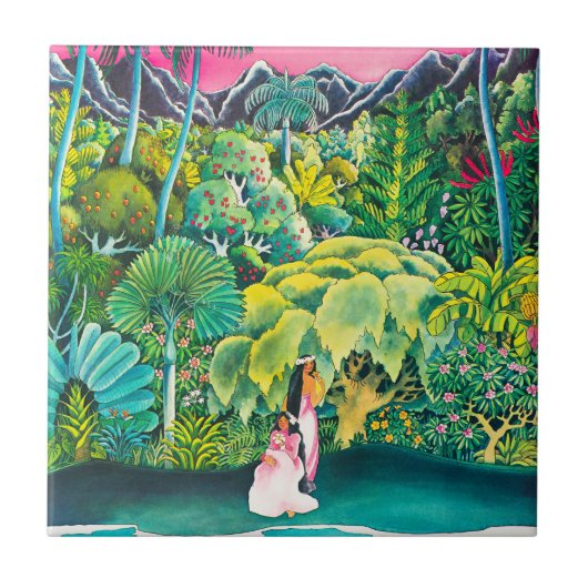 Vintag Hawaii Reiseplakat Fliese (Vorderseite)