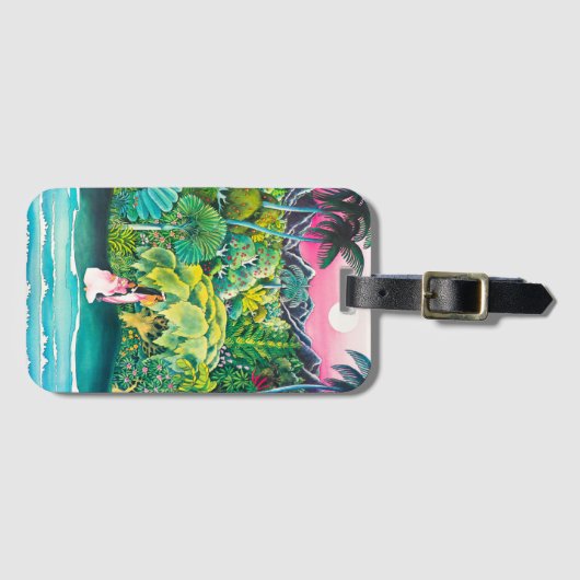 Vintag Hawaii Reiseplakat Gepäckanhänger (Vorderseite (Horizontal))