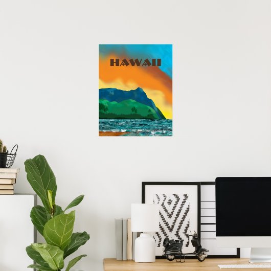 Vintag Hawaii Reiseplakat Poster (Heimbüro)