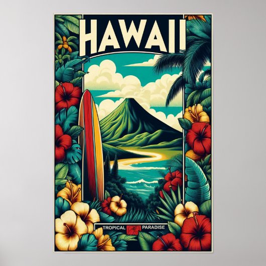 Vintag Hawaii Reiseplakat Poster (Vorne)