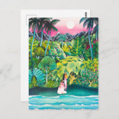 Vintag Hawaii Reiseplakat Postkarte (Vorne/Hinten)