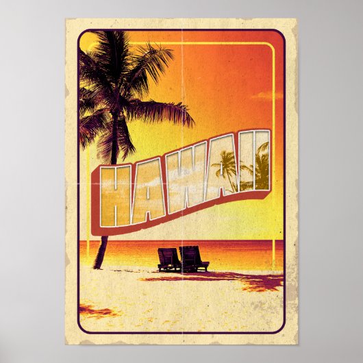 Vintag Hawaii - Retro Travel Poster (Vorne)