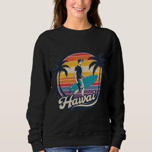 Vintag Hawaii Surfing Retro Sunset Ästhetik Sweatshirt