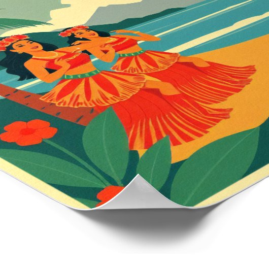 Vintag Hawaii Travel Poster (Ecke)