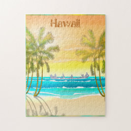 Vintag Hawaii Travel Poster Puzzle