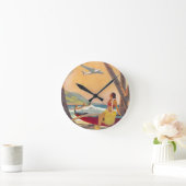 Vintag Hawaii Travel Runde Wanduhr (Zuhause)