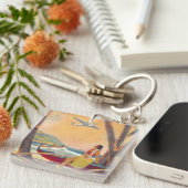 Vintag Hawaii Travel Schlüsselanhänger (Vorderseite rechts)