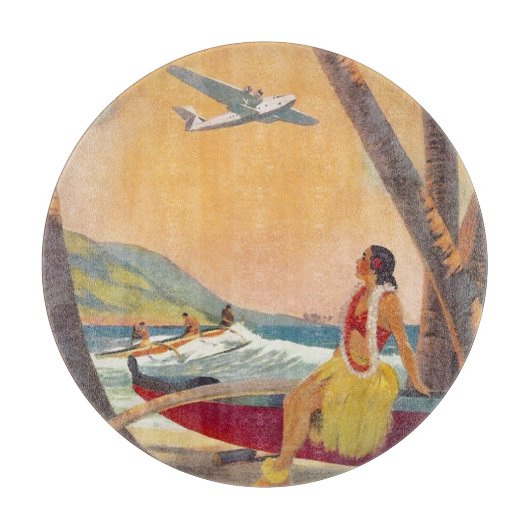 Vintag Hawaii Travel Schneidebrett (Vorderseite)