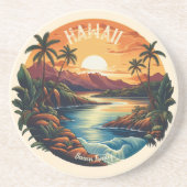 Vintag Hawaii Tropical Beach Travel Getränkeuntersetzer (Vorne)