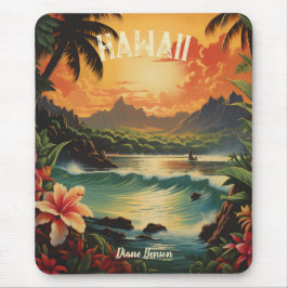 Vintag Hawaii Tropical Beach Travel Mousepad