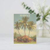 Vintag Hawaii Tropical Beach Travel Postkarte (Stehend Vorderseite)
