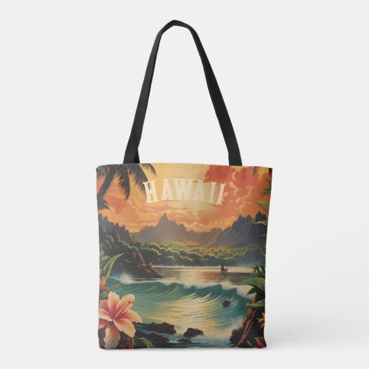 Vintag Hawaii Tropical Beach Travel Tasche (Rückseite)