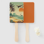 Vintag Hawaii/Tropisch Fächer (Vorne und Hinten)