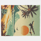 Vintag Hawaii/Tropisch Fleecedecke (Vorderseite (Horizontal))