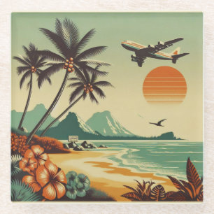 Vintag Hawaii/Tropisch Glasuntersetzer
