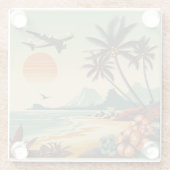 Vintag Hawaii/Tropisch Glasuntersetzer (Rückseite)