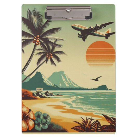 Vintag Hawaii/Tropisch Klemmbrett (Vorderseite)
