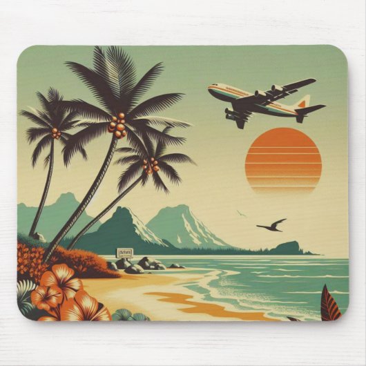 Vintag Hawaii/Tropisch Mousepad (Vorne)