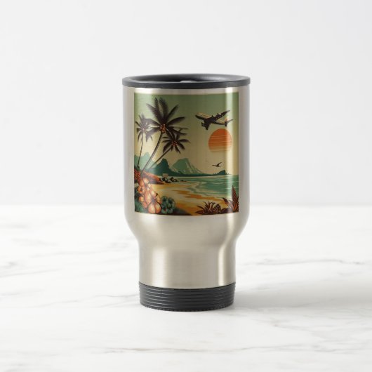 Vintag Hawaii/Tropisch Reisebecher (Mittel)