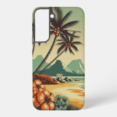 Vintag Hawaii/Tropisch Samsung Galaxy Hülle (Rückseite)