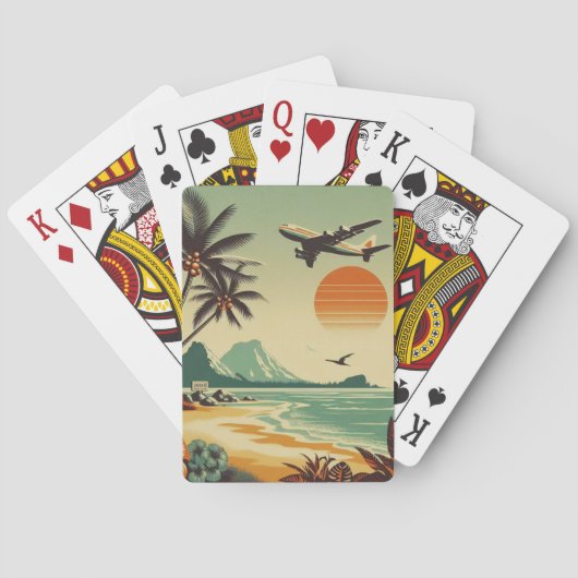 Vintag Hawaii/Tropisch Spielkarten (Rückseite)
