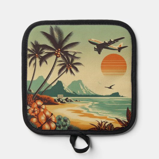 Vintag Hawaii/Tropisch Topflappen (Vorderseite)