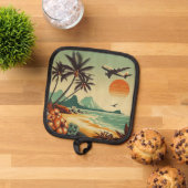 Vintag Hawaii/Tropisch Topflappen (Oben Unten)