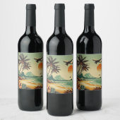 Vintag Hawaii/Tropisch Weinetikett (Flaschen)